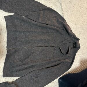 Dunhill medium grey zip up sweater